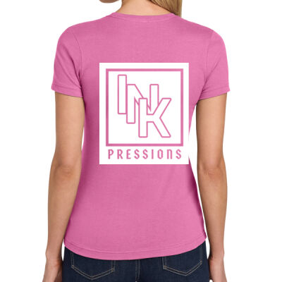 Ladies Soft Style T-Shirt / White Print Thumbnail