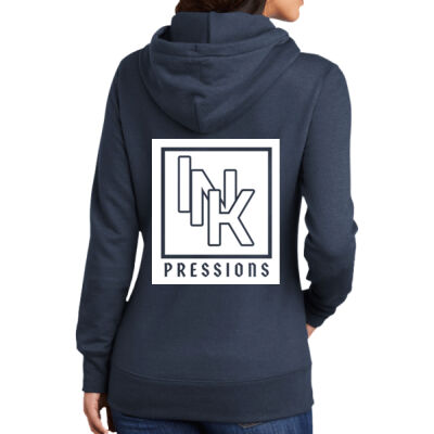 Womens Performance Hoodie / White Print Thumbnail