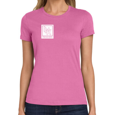 Ladies Soft Style T-Shirt / White Print / Left Chest  Thumbnail